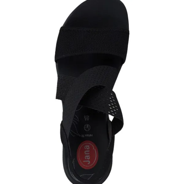 Damen Jana Shoes Sandaletten<28768, Keilsandaletten, Damen, Schwarz