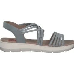 Damen Jana Shoes Sandaletten<28766, Keilsandaletten, Damen, Blau (Denim)