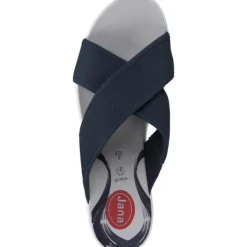 Damen Jana Shoes Pantoletten & Badeschuhe<27260, Plateau-Pantoletten, Damen, navy