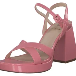 Damen La Strada Sandaletten<2201027, Plateau-Sandaletten, Damen, coral wrinkle patent