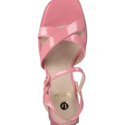 Damen La Strada Sandaletten<2201027, Plateau-Sandaletten, Damen, coral wrinkle patent