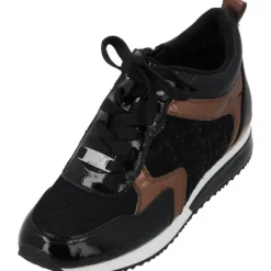 Damen La Strada Klassische- & Business Schuhe<2303455-1045 SNEAKER, Schnürschuhe, Damen, BLACK/BRONZE/MESH
