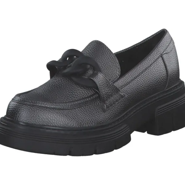 Damen Marco Tozzi Slipper<2-24705-41/91F, Mokassins, Damen, PEWTER