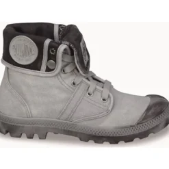 Damen Palladium Stiefel<92478, Schnürstiefel, Damen, Grau (Vapor/Metal)