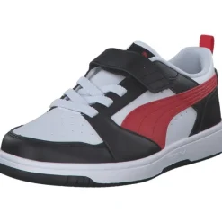 Kinder Puma Slipper<397419/004 Rebound V6 Lo AC+PS, Slipper (Kinder), Kinder, white-for all time red-pu