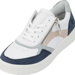 Damen Remonte Klassische- & Business Schuhe<D0J01, Schnürschuhe, Damen, jeans/weiss/bleu/rose/weiss