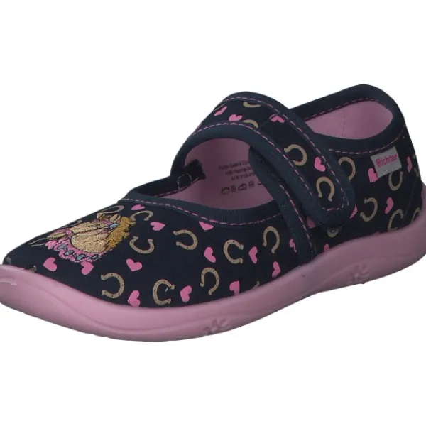 Kinder Richter Hausschuhe<9150, Hausschuhe, Kinder, Blau/Pink