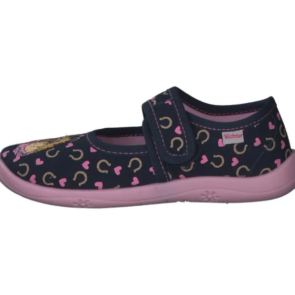 Kinder Richter Hausschuhe<9150, Hausschuhe, Kinder, Blau/Pink