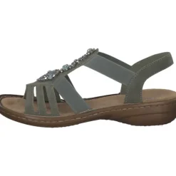 Damen Rieker Sandaletten<60839, Keilsandaletten, Damen, schilf