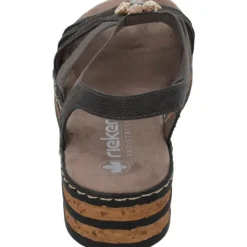 Damen Rieker Sandaletten<62949, Keilsandaletten, Damen, basalt