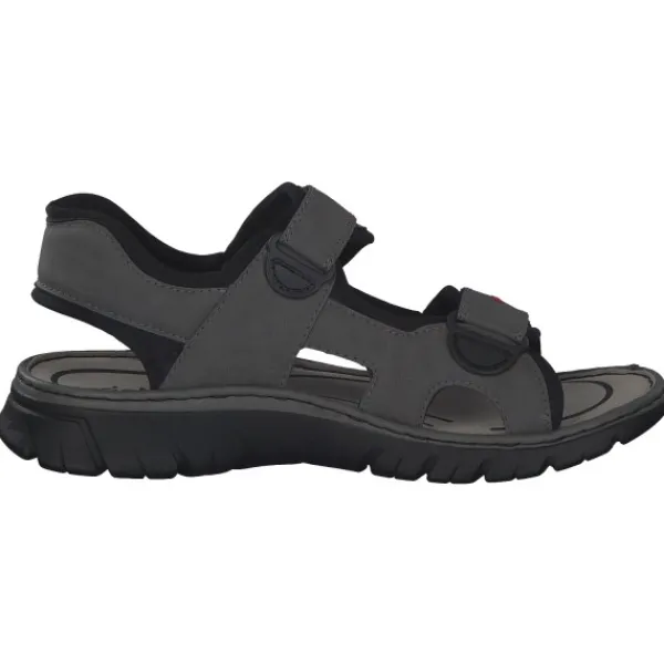 Herren Rieker Sandalen<26752, Klassische Sandalen, Herren, cenere/black/schwarz