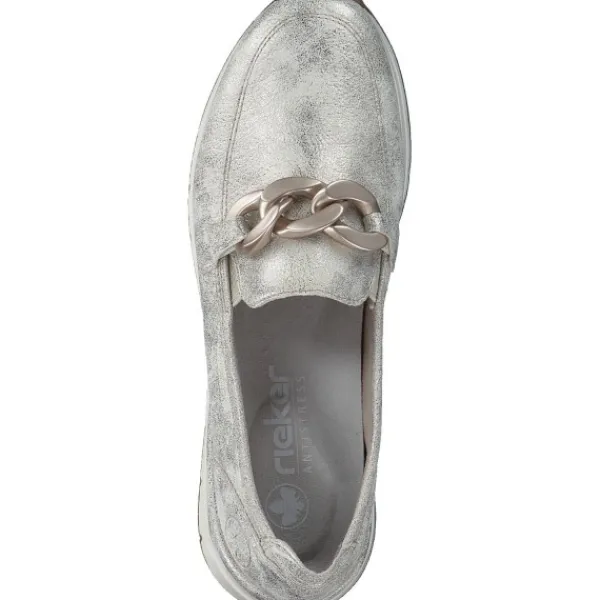 Damen Rieker Slipper<58944, Mokassins, Damen, beige-gold