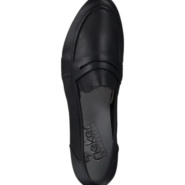 Damen Rieker Slipper<51954, Mokassins, Damen, schwarz/schwarz/schwarz