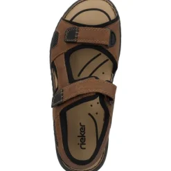 Herren Rieker Sandalen<26156, Outdoorsandalen, Herren, Braun (Mandel/Schwarz)