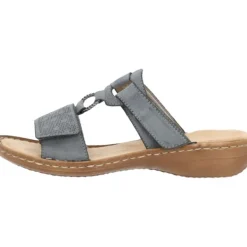 Damen Rieker Pantoletten & Badeschuhe<60885, Pantoletten, Damen, Azur