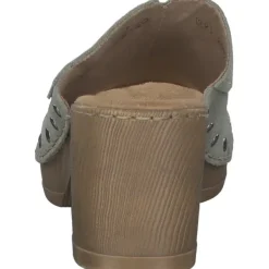 Damen Rieker Pantoletten & Badeschuhe<67087, Plateau-Pantoletten, Damen, pistazie