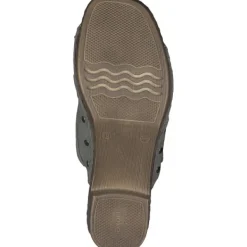 Damen Rieker Pantoletten & Badeschuhe<67087, Plateau-Pantoletten, Damen, pistazie