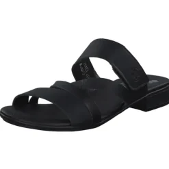 Damen Rieker Pantoletten & Badeschuhe<60255, Plateau-Pantoletten, Damen, schwarz/schwarz