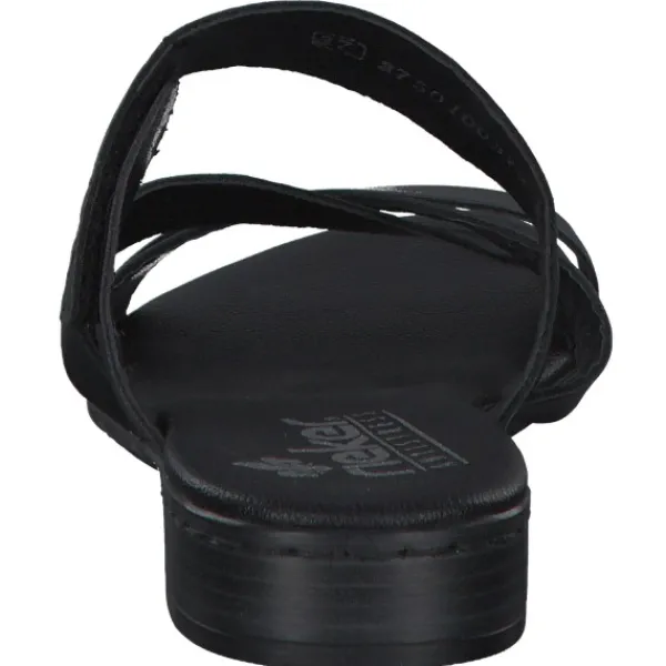 Damen Rieker Pantoletten & Badeschuhe<60255, Plateau-Pantoletten, Damen, schwarz/schwarz