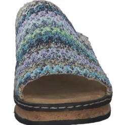 Damen Rieker Pantoletten & Badeschuhe<62968, Plateau-Pantoletten, Damen, blau-multi/aqua