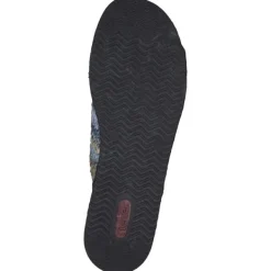 Damen Rieker Pantoletten & Badeschuhe<62968, Plateau-Pantoletten, Damen, blau-multi/aqua