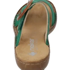 Damen Rieker Pantoletten & Badeschuhe<60894, Plateau-Pantoletten, Damen, smaragd