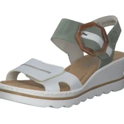 Damen Rieker Sandaletten<67476, Plateau-Sandaletten, Damen, Mint Weiß