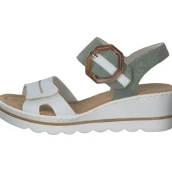 Damen Rieker Sandaletten<67476, Plateau-Sandaletten, Damen, Mint Weiß