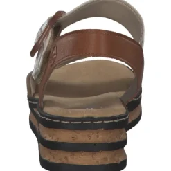 Damen Rieker Sandaletten<62964, Plateau-Sandaletten, Damen, camel/offwhite/beige-gold/caye
