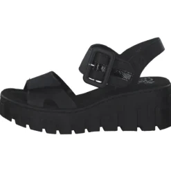 Damen Rieker Sandaletten<68050, Plateau-Sandaletten, Damen, schwarz/black