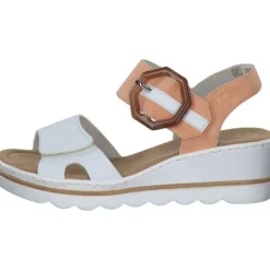 Damen Rieker Sandaletten<67476, Plateau-Sandaletten, Damen, weiss/aprikot
