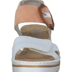 Damen Rieker Sandaletten<67476, Plateau-Sandaletten, Damen, weiss/aprikot