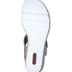 Damen Rieker Sandaletten<67476, Plateau-Sandaletten, Damen, weiss/aprikot