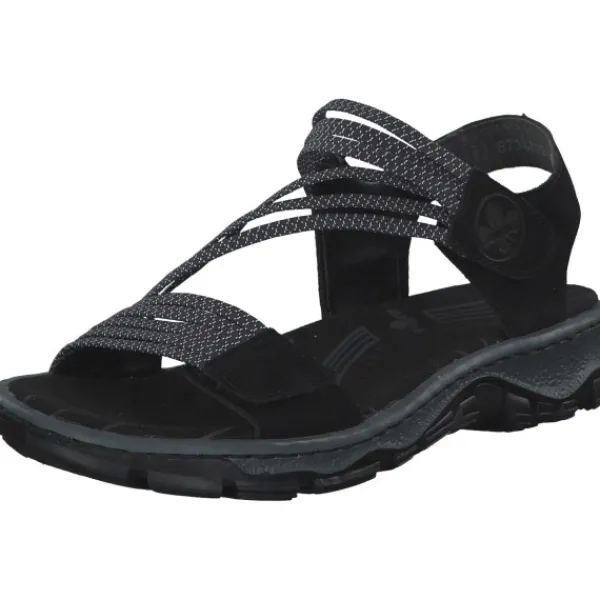 Damen Rieker Sandalen<68871, Sandalen, Damen, Schwarz