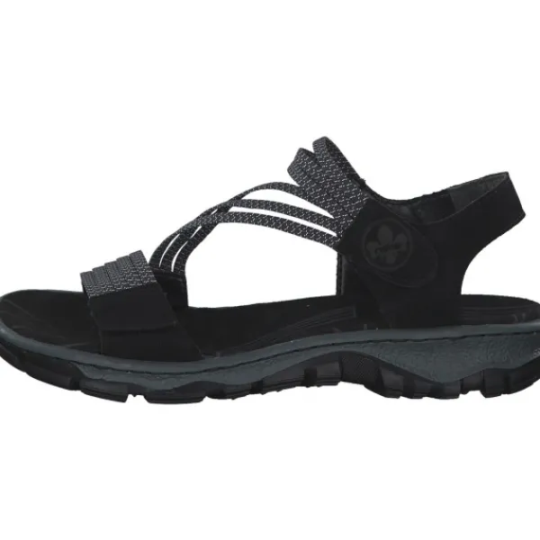 Damen Rieker Sandalen<68871, Sandalen, Damen, Schwarz