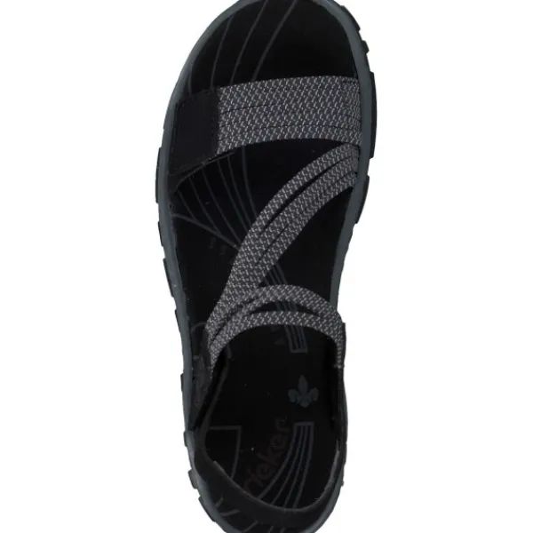 Damen Rieker Sandalen<68871, Sandalen, Damen, Schwarz
