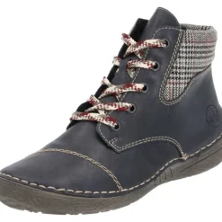 Damen Rieker Stiefel<52541, Schnürstiefel, Damen, ozean/grau-rost