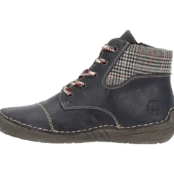 Damen Rieker Stiefel<52541, Schnürstiefel, Damen, ozean/grau-rost