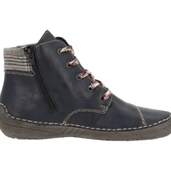 Damen Rieker Stiefel<52541, Schnürstiefel, Damen, ozean/grau-rost