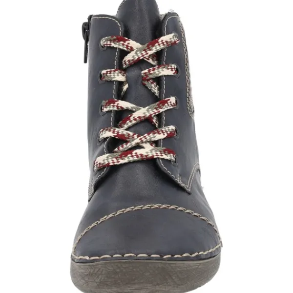 Damen Rieker Stiefel<52541, Schnürstiefel, Damen, ozean/grau-rost