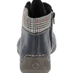 Damen Rieker Stiefel<52541, Schnürstiefel, Damen, ozean/grau-rost