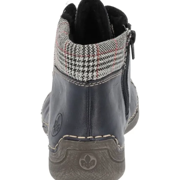 Damen Rieker Stiefel<52541, Schnürstiefel, Damen, ozean/grau-rost