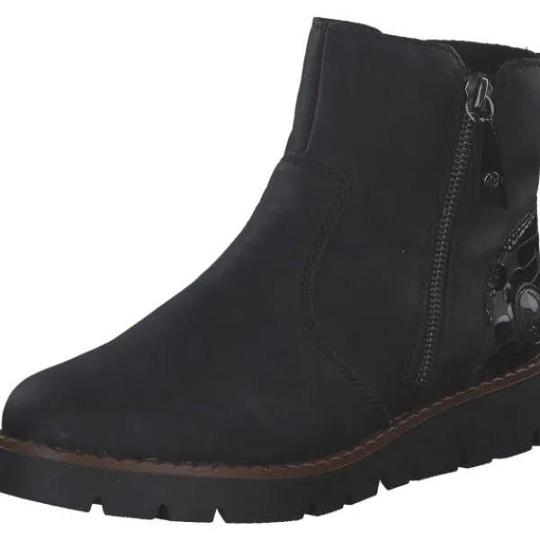 Damen Rieker Stiefel<44950-00, Stiefeletten, Damen, schwarz/black/schwarz