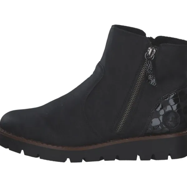 Damen Rieker Stiefel<44950-00, Stiefeletten, Damen, schwarz/black/schwarz