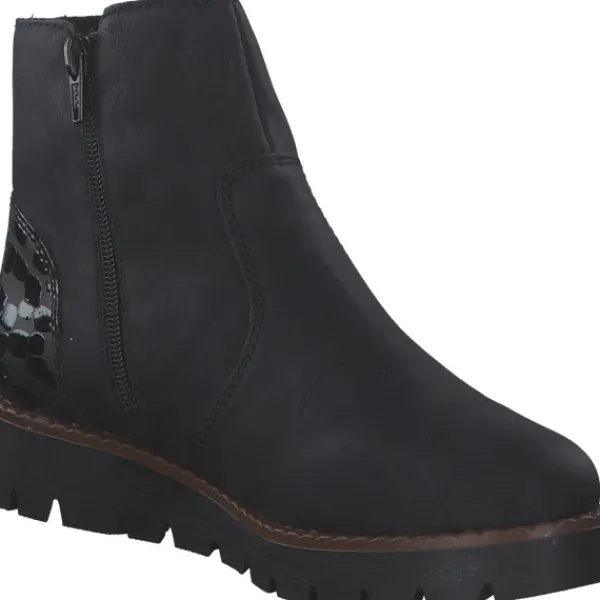 Damen Rieker Stiefel<44950-00, Stiefeletten, Damen, schwarz/black/schwarz