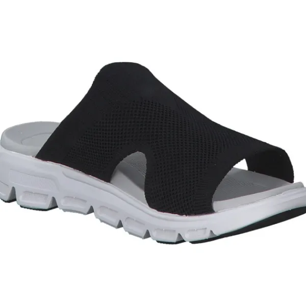 Damen Rieker Pantoletten & Badeschuhe<Evolution V8451, Plateau-Pantoletten, Damen, schwarz