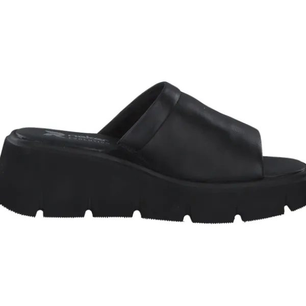 Damen Rieker Pantoletten & Badeschuhe<Evolution W1551, Plateau-Pantoletten, Damen, Schwarz