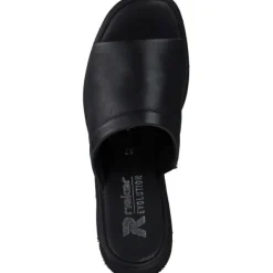 Damen Rieker Pantoletten & Badeschuhe<Evolution W1551, Plateau-Pantoletten, Damen, Schwarz