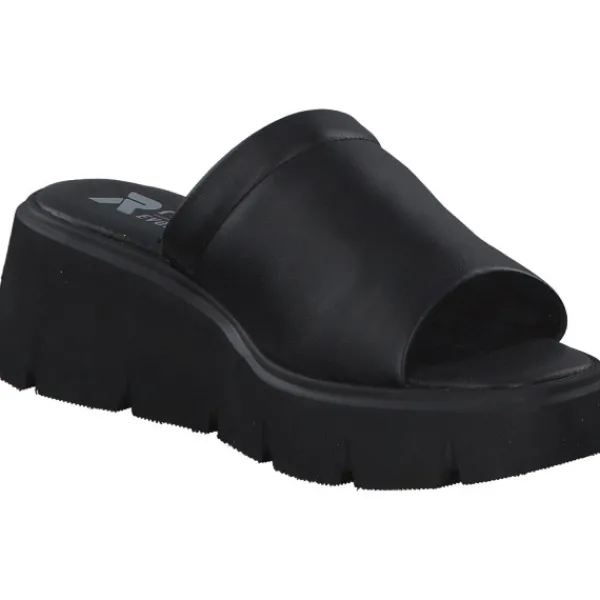 Damen Rieker Pantoletten & Badeschuhe<Evolution W1551, Plateau-Pantoletten, Damen, Schwarz