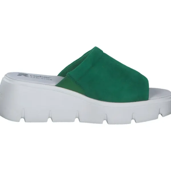 Damen Rieker Pantoletten & Badeschuhe<Evolution W1551, Plateau-Pantoletten, Damen, applegreen
